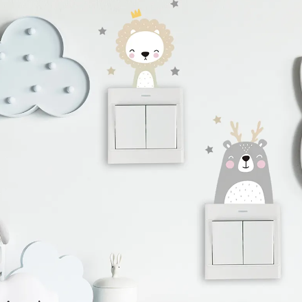 6pcs Animal Light Switch Stickers