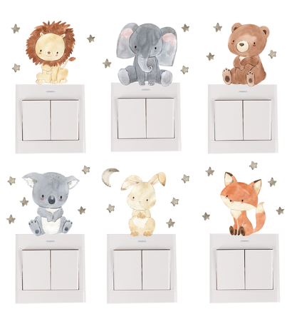 6pcs Animal Light Switch Stickers