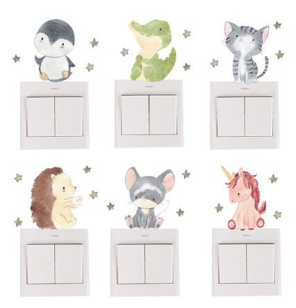 6pcs Animal Light Switch Stickers