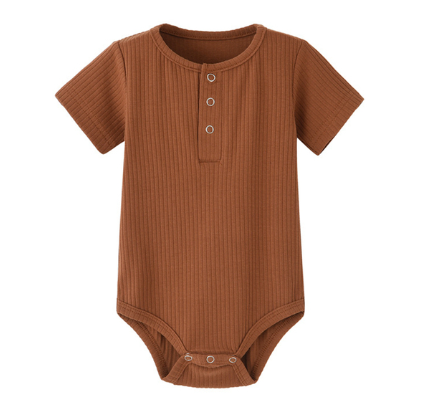 Ribbed Button Bodysuit