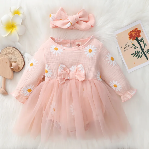 Tule Flower Dress with Headband