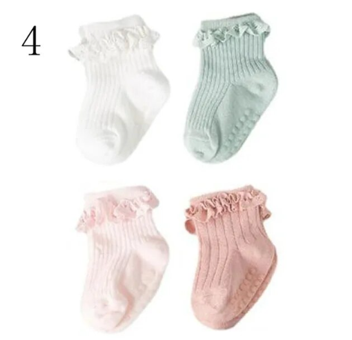 4pcs Ruffle Socks