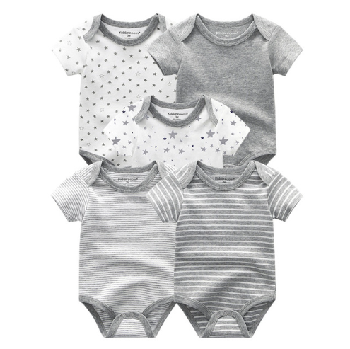 Multipack 5 Basic Bodysuits Grey