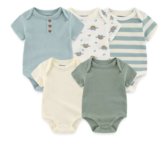 Multipack 5 Basic Bodysuits Pastel Dino