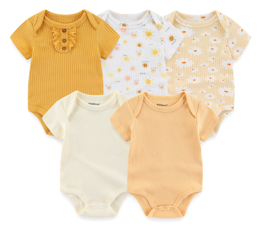 Multipack 5 Basic Bodysuits Yellow