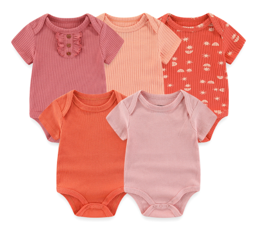 Multipack 5 Basic Bodysuits Pink